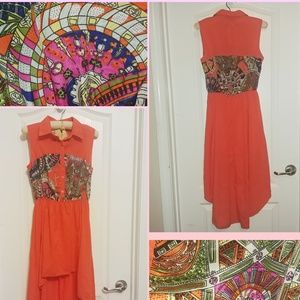 🔥NWT🔥Magic Button-up Collared High-Low Dress